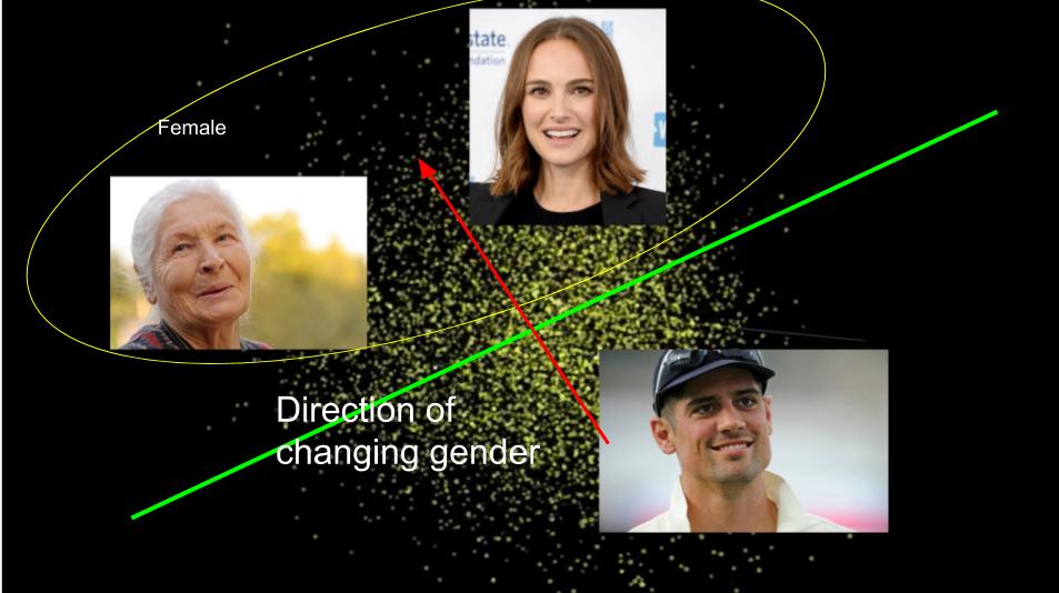 Changing gender using latent direction